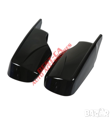 Капаци огледала със щипки черен пиано лак Batman подходящи за BMW E46, снимка 4 - Аксесоари и консумативи - 52635845