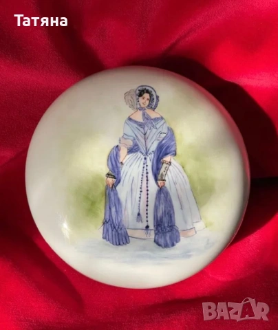 Furstenberg  Germany , красива ретро порцеланова кутия за бижута, бонбониера, ръчно рисувана