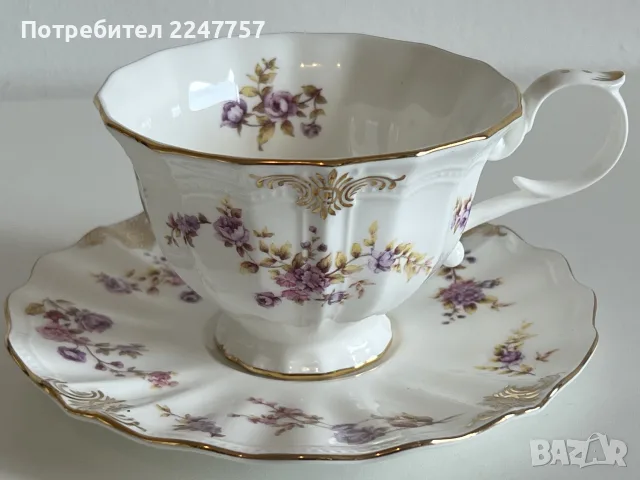 Елегантен порцеланов двоен сет за чай "SD Luxury" Bone China