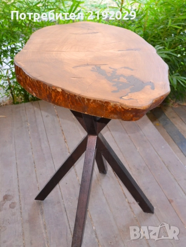 Дървена МАСА масив, Ясен, с естествен ръб, снимка 2 - Маси - 51603065