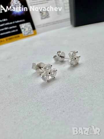 Сребърни обеци с мойсанит (Диамант) 0.6 карата, снимка 11 - Обеци - 52933340