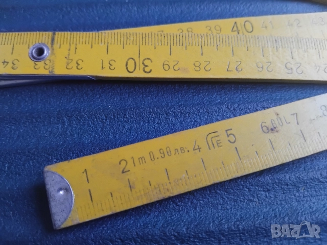 Стар дървен сгъваем български метър - качество от едно време, снимка 2 - Други инструменти - 52485900