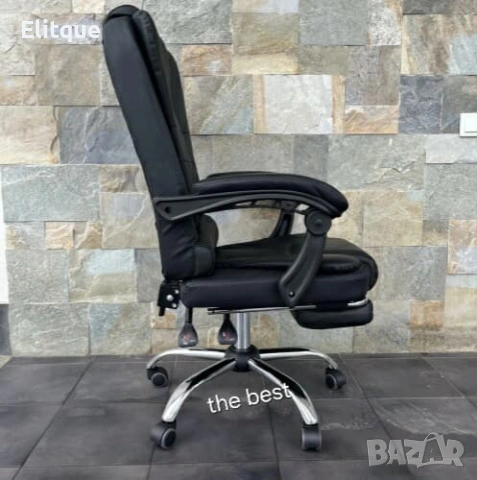 Ергономичен въртящ се офис стол с масаж и поставка за крака, снимка 5 - Столове - 53189526