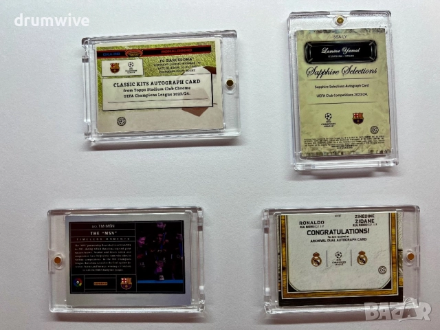 4 футболни карти:Ronaldinho,Yamal,Suarez+Neymar+Messi,Ronaldo+Zidane, снимка 7 - Колекции - 52066715