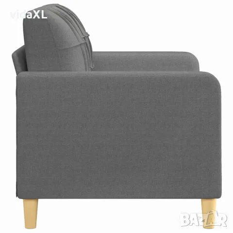 vidaXL 2-местен диван, Тъмносив, 120 см, плат, снимка 4 - Дивани и мека мебел - 56147321
