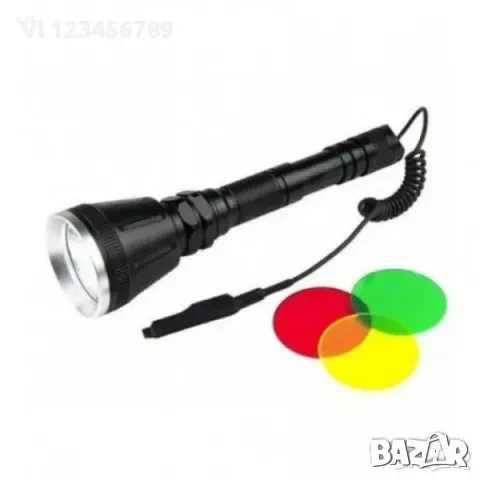 Ловен прожектор BL-Q2888-HUNTING , T6,изнесен спусък, монтажна скоба, 3 филтъра, снимка 2 - Оборудване и аксесоари за оръжия - 50672644