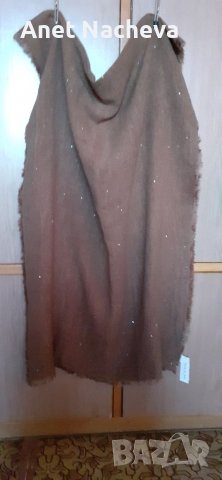 Шал плетен дамски ,кафяв, снимка 3 - Шалове - 39078063