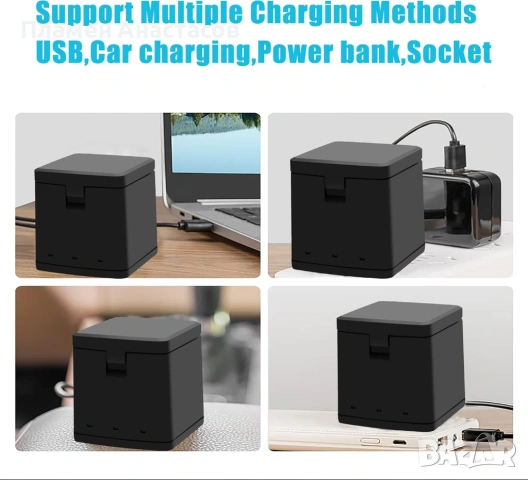 Резервни батерии 2 броя + 3 канално зарядно за GoPro Hero 9/10/11/12, снимка 7 - Батерии, зарядни - 53297177