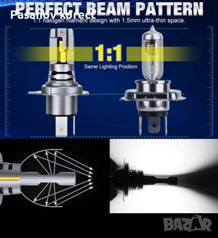 Много мощни LED  csp лед крушки H1 H4 H7 H11 9005 9006  T10 C5 (автомобил  лампи), снимка 12 - Аксесоари и консумативи - 44443709