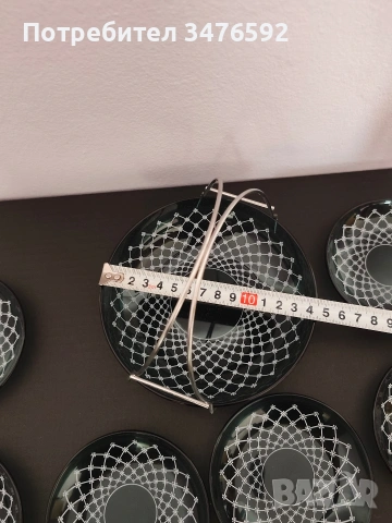 Сервиз за десерт зелено стъкло, снимка 4 - Сервизи - 53620960