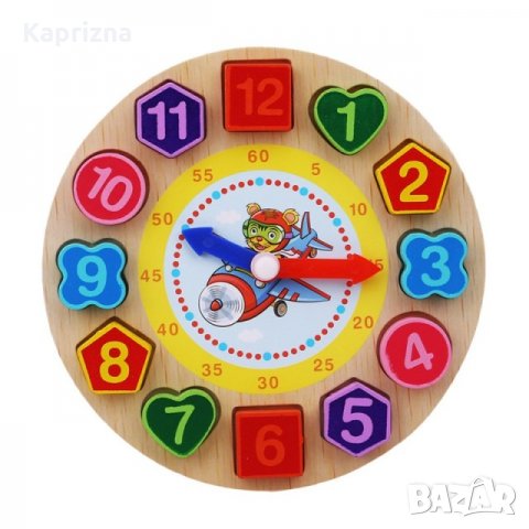 Монтесори дървен часовник “Летец”, снимка 2 - Образователни игри - 34854971