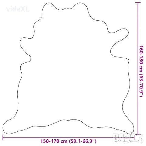vidaXL Килим от волска кожа, черно и бяло, 150x170 см, снимка 9 - Килими - 56146524