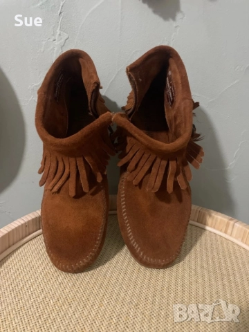 Индиански боти Minnetonka 35 естествена кожа, снимка 5 - Дамски боти - 51926242