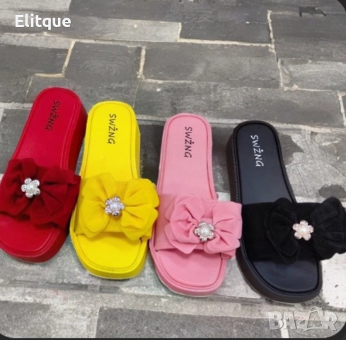 Изтънчени дамски чехли със забележителна панделка за перфектен вид