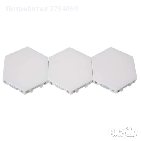 Комплект от 3 броя Модулен TOUCH LED панел тип „Honeycomb", снимка 2 - Лампи за стена - 52385495