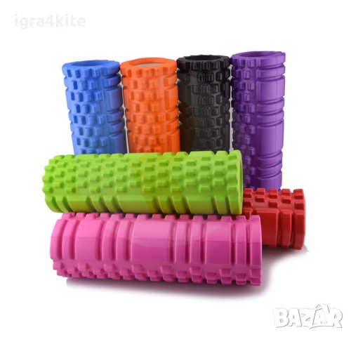 Големи класически фоумролер 45x14 ИСКРЯЩО ЗЕЛЕНО Foam roller, снимка 2 - Йога - 40765093