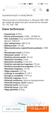 Tonsil Полски високочестотни gdwt 9/100, 8ohm, снимка 5 - Тонколони - 44672147