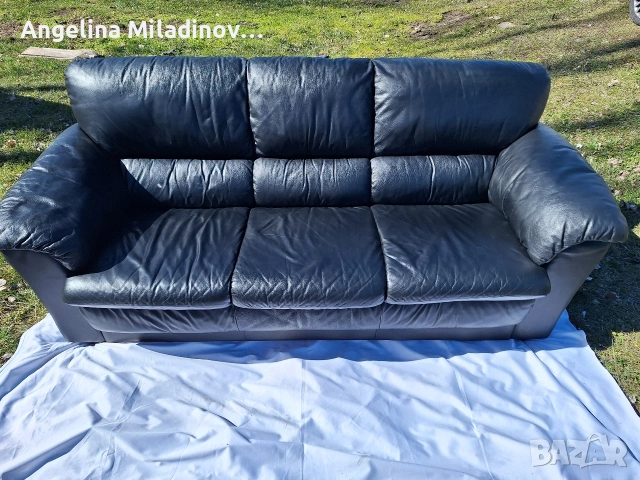 Италиански диван естествена кожа 