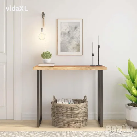 vidaXL Плот за маса, 80x40x3,8 см, правоъгълен, акация масив, жив ръб, снимка 2 - Етажерки - 56147301