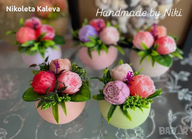 Аранжировки от глицеринов сапун, снимка 9 - Изкуствени цветя - 47968913