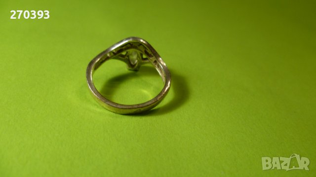 Сребърен пръстен с бял фасетиран кристал и елементи Версаче, снимка 2 - Пръстени - 38733068