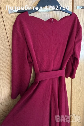 Виненочервена рокля, снимка 7 - Рокли - 53835288