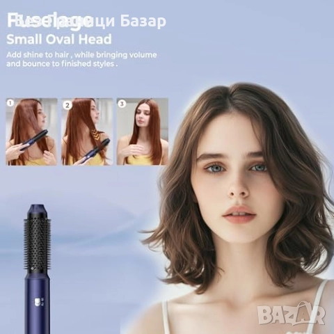 Нов 1000W мултифункционален сешоар и стилизатор с приставки за коса, снимка 3 - Сешоари - 51583825