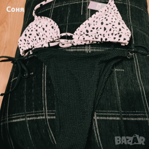 Бански костюм от две части в нежно розово и черно, снимка 2 - Бански костюми - 44810055