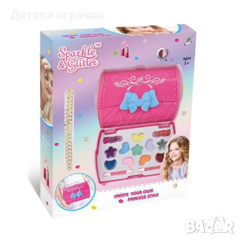 Детски комплект гримове в чанта с дръжка, сенки 