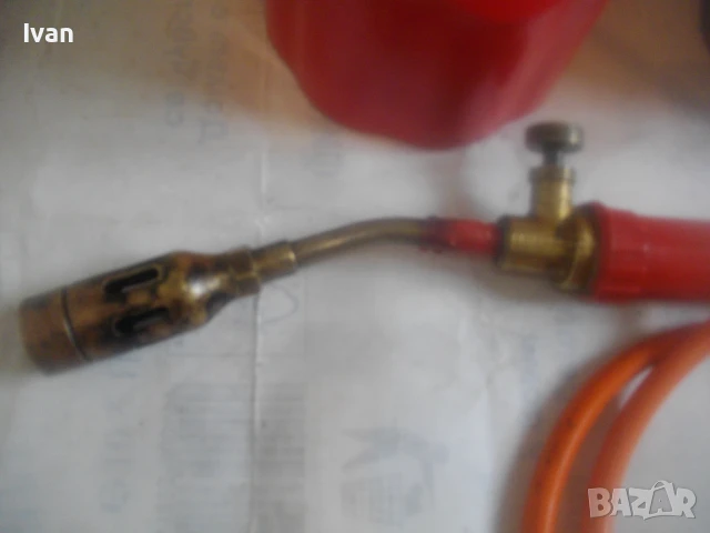 Мини бижутерска горелка за патрон газ пропан-бутан немска оригинална с маркуч и бутилка, снимка 10 - Други инструменти - 51251852