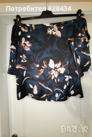 Свободна блуза с паднало рамо, снимка 7 - Блузи с дълъг ръкав и пуловери - 38729120