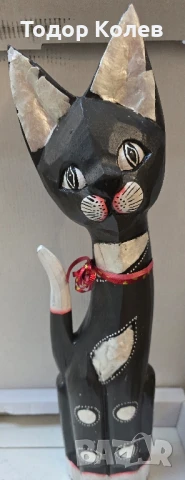 Котка дървена ръчна изработка. , снимка 3 - Декорация за дома - 50524086