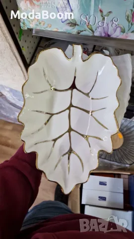 Комплект от 3броя керамични купи във формата на листо, снимка 3 - Други - 48853951