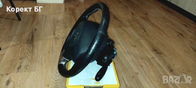 Мултифункционален волан с аербег airbag и лентов кабел + лост за мигачи/чистачки за Citroen C3, снимка 3 - Части - 51161360