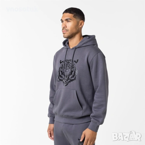 Мъжки спортен суичър Closure London Patent Fury, цвят тъмносив-номер L, снимка 3 - Спортни дрехи, екипи - 53282427