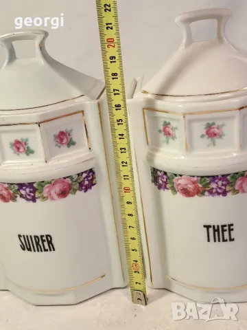 порцеланови буркани за чай и захар 21/5, снимка 4 - Аксесоари за кухня - 49216918
