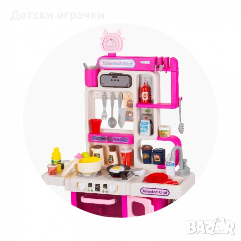 Детска кухня с течаща вода и пара 99см висока, снимка 4 - Образователни игри - 52654182