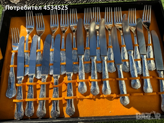 Винтидж немски комплект посребрени прибори – 51 части , снимка 4 - Антикварни и старинни предмети - 52262317