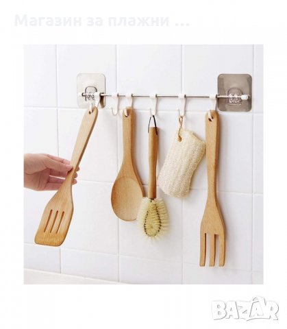 ЗАКАЧАЛКА ЗА КУХНЕНСКИ ПРИБОРИ СЪС 6 КУКИ БЕЗ ПРОБИВАНЕ - код 2658, снимка 3 - Други - 34165134