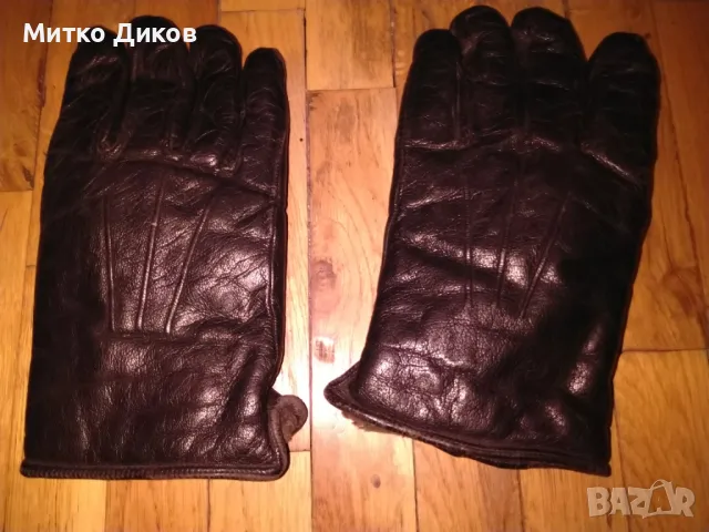 Ръкавици естествена кожа на Велур Ловеч размер 10 с подплата, снимка 2 - Ръкавици - 47866958