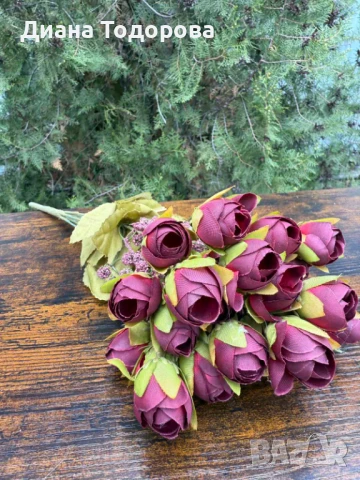 Дребни изкуствени божурчета  , снимка 5 - Изкуствени цветя - 36558327