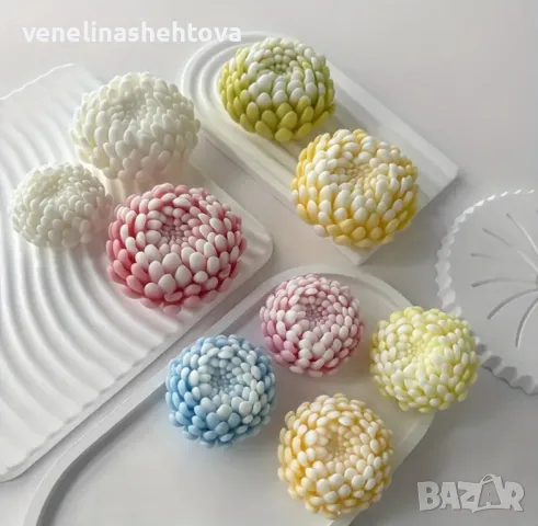 3D малка хризантема Силиконов молд форма за свещи сапун смола фондан за декорация на торта , снимка 2 - Форми - 48806229