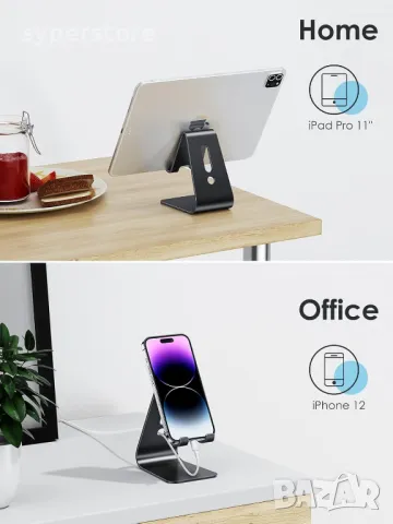 Стойка за телефон за Бюро, Маса, Digital One SP00997 mocile mate, Универслана, черна, метална, снимка 4 - Селфи стикове, аксесоари - 49178297