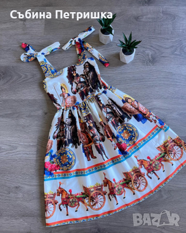 Рокля с панделки, снимка 3 - Рокли - 44827318