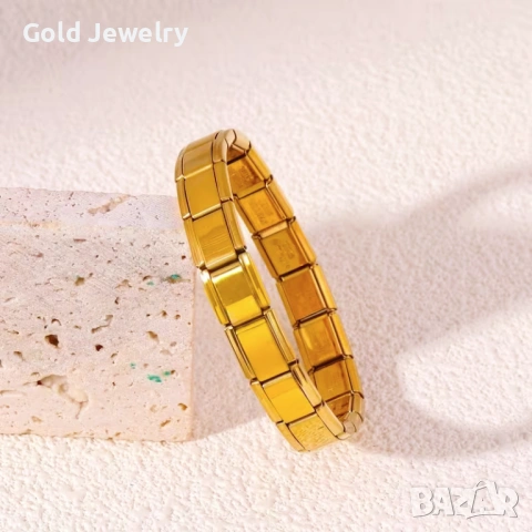 Еластична Златиста гривна от медицинско злато.