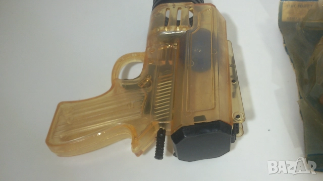 Ретро играчка пистолет с топче с пружина, снимка 3 - Антикварни и старинни предмети - 51668812