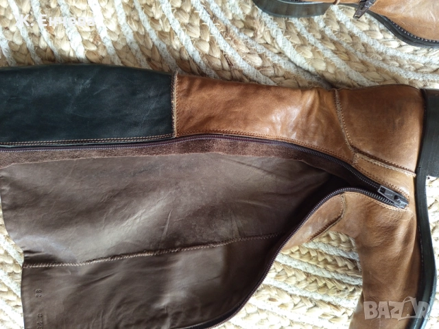 кафеви ботуши от естествена кожа, снимка 2 - Дамски ботуши - 52343688