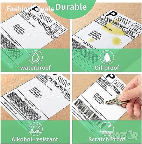 Нов 1 стек 500 етикета с премиум покритие 100 x 150 мм. за термични принтери, снимка 4 - Други стоки за дома - 42460685