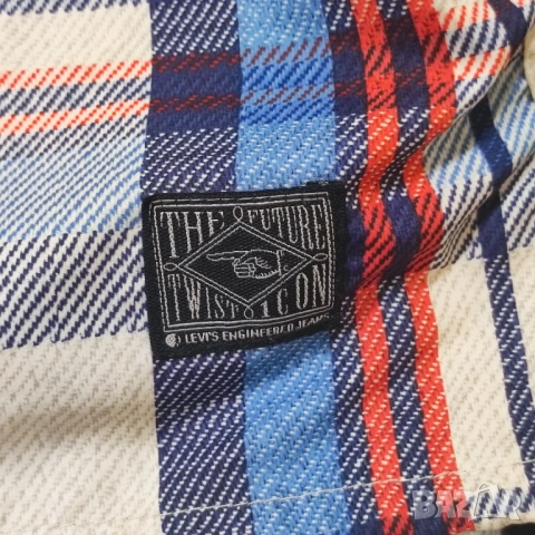 Levi’s Engineered Jeans ветровка с качулка каре – размер L, снимка 3 - Якета - 53683914