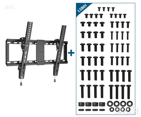 Универсален комплект винтове VE SA за стойки за телевизор/монитор, 76 бр., Bontec